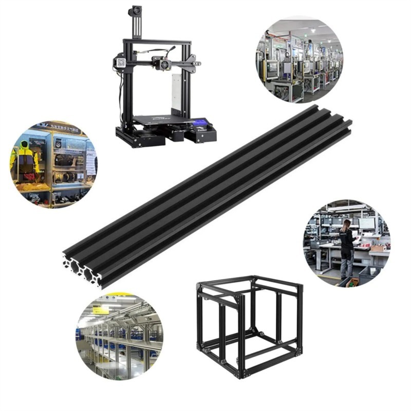 V Slot Aluminum Extrusion - Profilé en aluminium noir 2060, fente