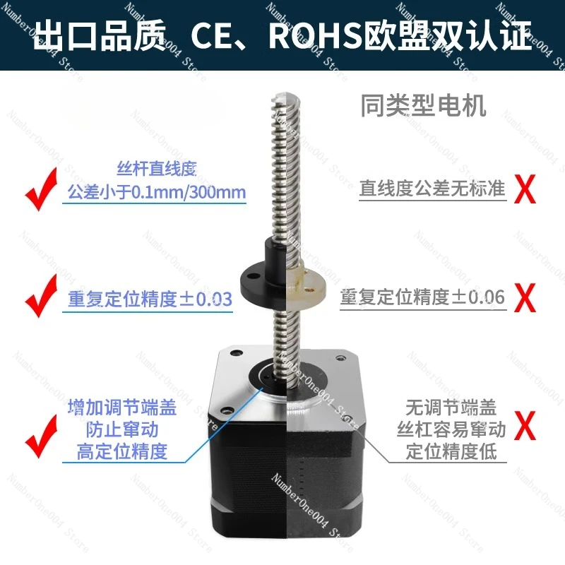 Lead Screw Stepper - Moteur pas à pas linéaire traversant