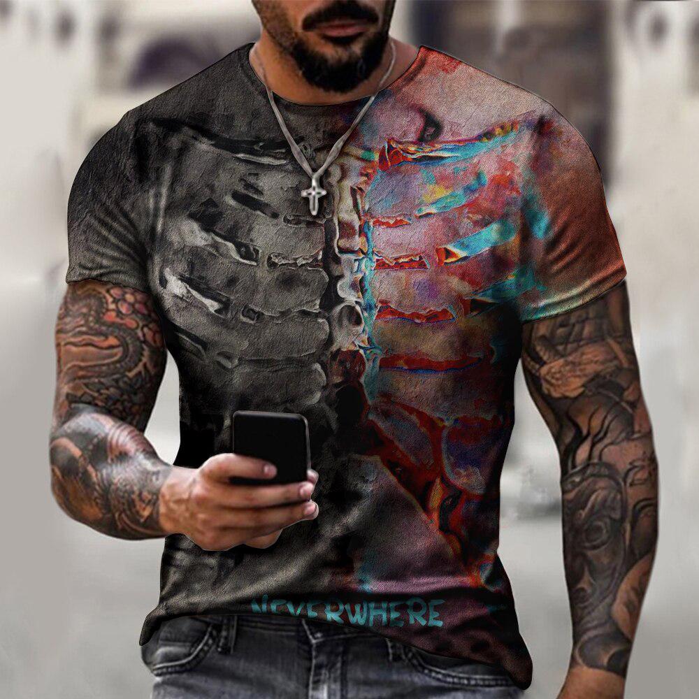 T-shirt décontracté gothique à - 3D Printing X Ray avis et prix