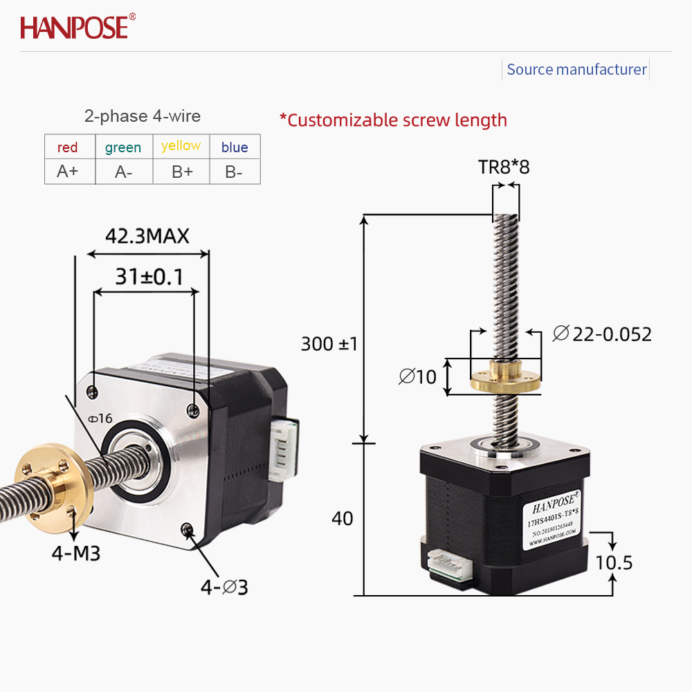 Moteur pas à pas à vis NEMA17  - Lead Screw Stepper avis et prix